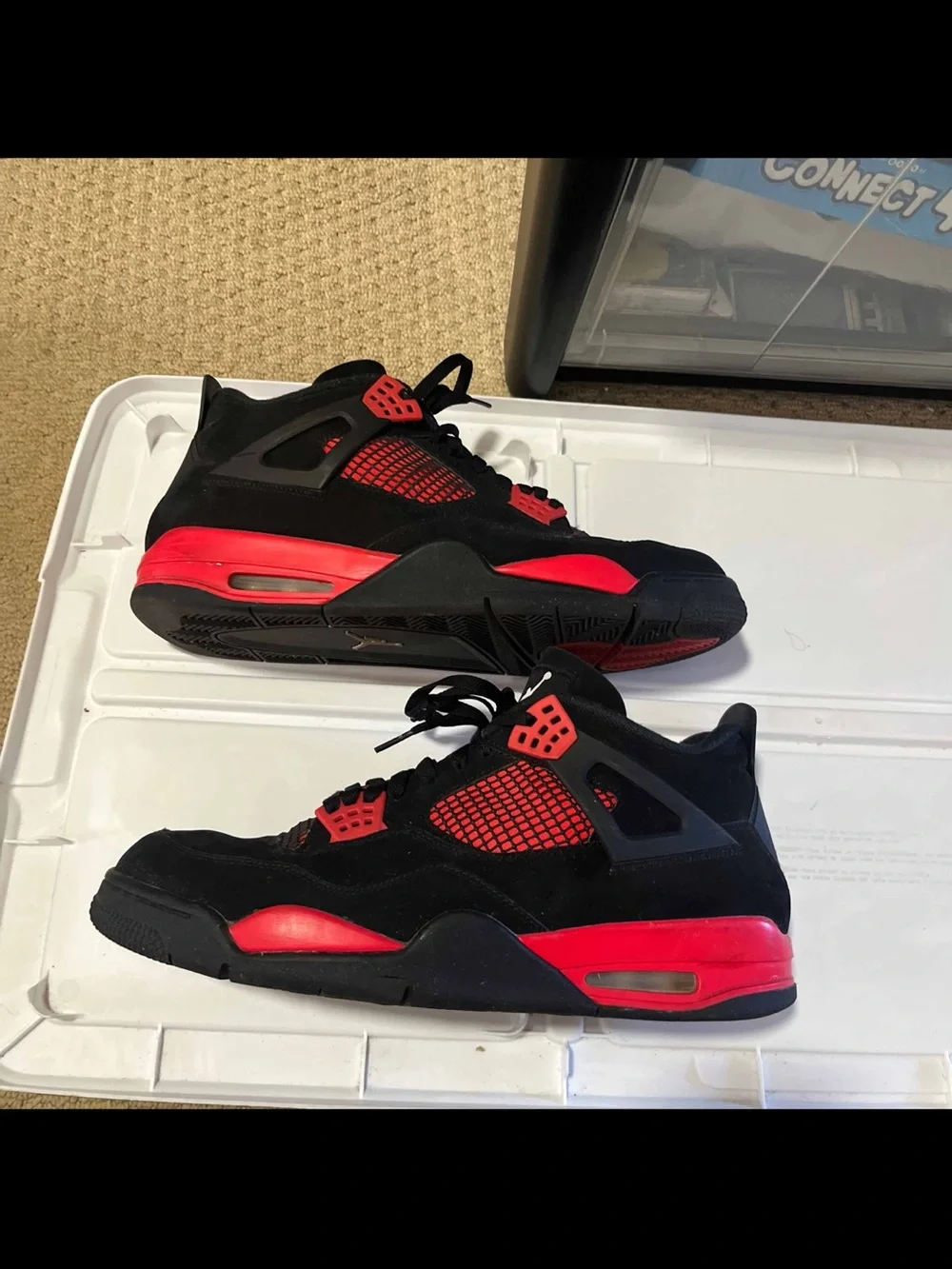 Nike Air Jordan 4 Retro Red Thunder Size 14 Pre-Owned CT8527-016 Red Black